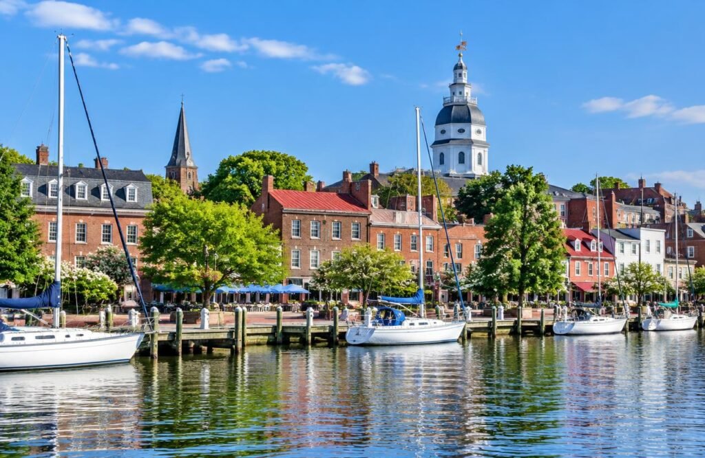 Annapolis Maryland harbor on a day trip from Washington DC