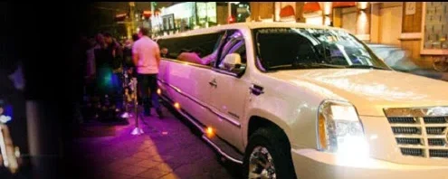 White Cadillac Escalade stretch limo for weddings and proms