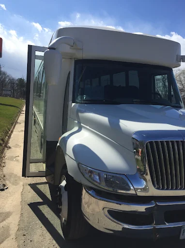 White minibus rental with driver in Washington DC